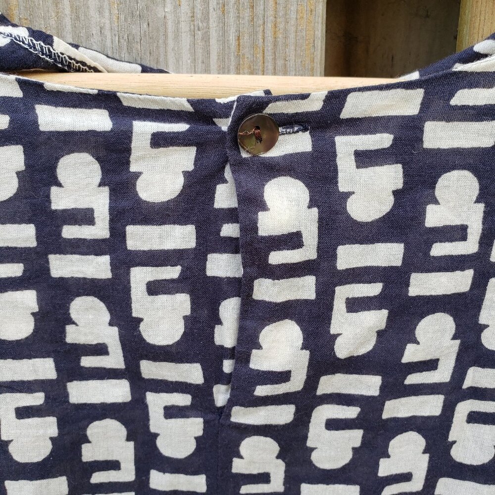 Layla light cotton oversized dress tunic navy & white - size M - Picture 6 of 6